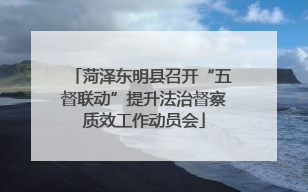 菏泽东明县召开“五督联动”提升法治督察质效工作动员会