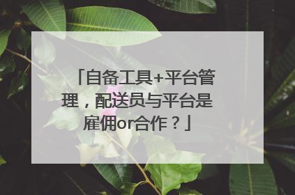 自备工具+平台管理，配送员与平台是雇佣or合作？