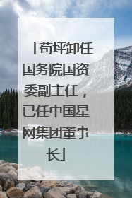 苟坪卸任国务院国资委副主任，已任中国星网集团董事长