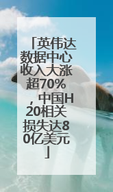 英伟达数据中心收入大涨超70%，中国H20相关损失达80亿美元