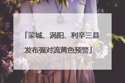 蒙城、涡阳、利辛三县发布强对流黄色预警