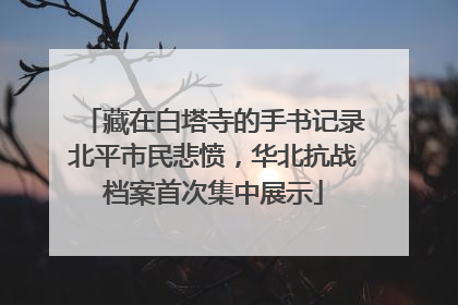 藏在白塔寺的手书记录北平市民悲愤，华北抗战档案首次集中展示