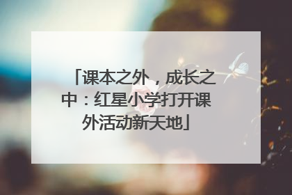 课本之外，成长之中：红星小学打开课外活动新天地