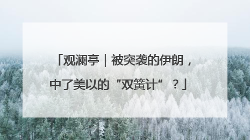 观澜亭｜被突袭的伊朗，中了美以的“双簧计”？