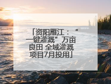 资阳雁江：“一键灌溉”万亩良田 全域灌溉项目7月投用