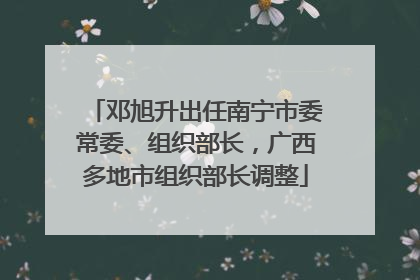 邓旭升出任南宁市委常委、组织部长，广西多地市组织部长调整