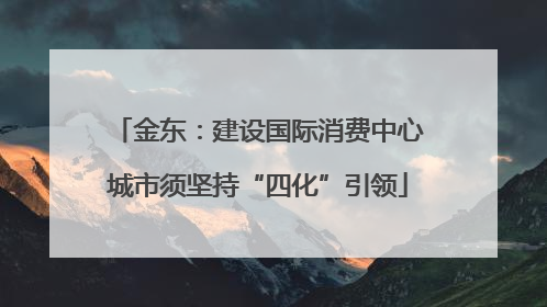 金东：建设国际消费中心城市须坚持“四化”引领