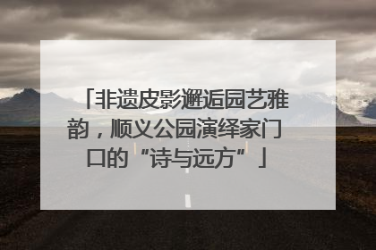 非遗皮影邂逅园艺雅韵，顺义公园演绎家门口的“诗与远方”
