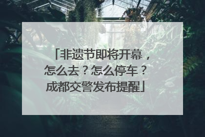 非遗节即将开幕，怎么去？怎么停车？成都交警发布提醒
