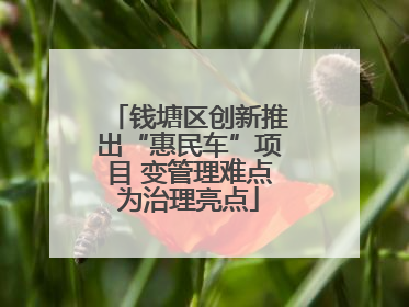 钱塘区创新推出“惠民车”项目 变管理难点为治理亮点