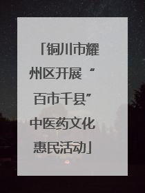 铜川市耀州区开展“百市千县”中医药文化惠民活动