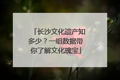 长沙文化遗产知多少？一组数据带你了解文化瑰宝