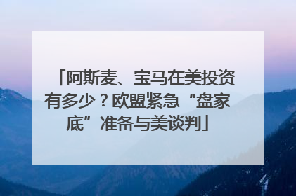 阿斯麦、宝马在美投资有多少？欧盟紧急“盘家底”准备与美谈判