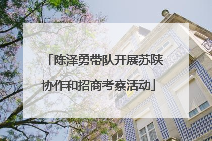 陈泽勇带队开展苏陕协作和招商考察活动