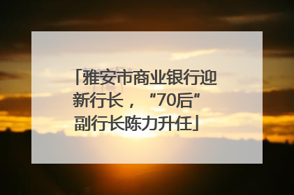 雅安市商业银行迎新行长，“70后”副行长陈力升任
