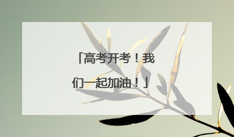 高考开考！我们一起加油！