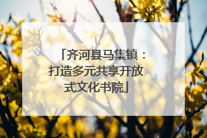 齐河县马集镇：打造多元共享开放式文化书院