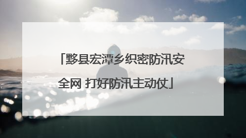 黟县宏潭乡织密防汛安全网 打好防汛主动仗