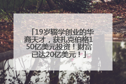 19岁辍学创业的华裔天才，获扎克伯格150亿美元投资！财富已达20亿美元！
