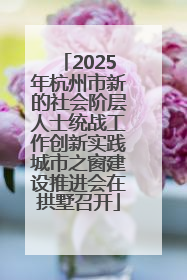 2025年杭州市新的社会阶层人士统战工作创新实践城市之窗建设推进会在拱墅召开