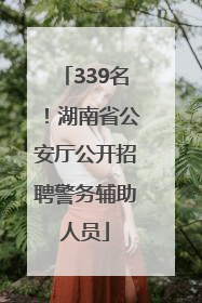 339名！湖南省公安厅公开招聘警务辅助人员