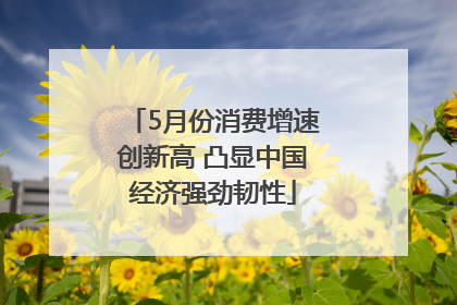 5月份消费增速创新高 凸显中国经济强劲韧性
