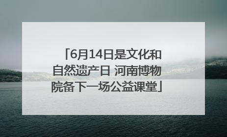 6月14日是文化和自然遗产日 河南博物院备下一场公益课堂