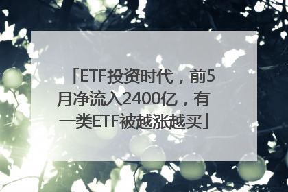 ETF投资时代，前5月净流入2400亿，有一类ETF被越涨越买